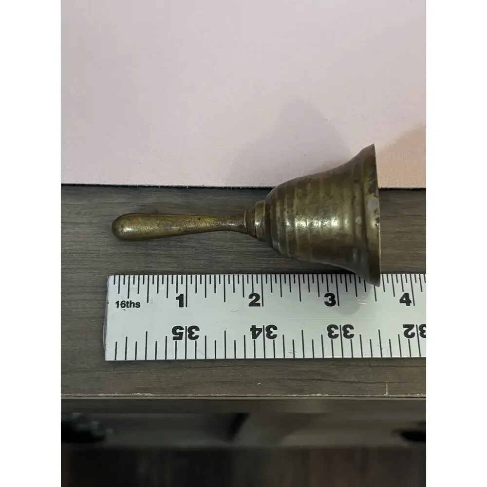 VTG Small Brass Bell Ribbed Farmhouse Boho Cottage 3.75